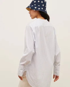 Blouses & Chemises|Comptoir des Cotonniers Chemise Liquette En Coton 0622 Blue Medium Stripes
