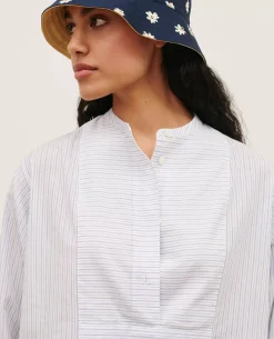 Blouses & Chemises|Comptoir des Cotonniers Chemise Liquette En Coton 0622 Blue Medium Stripes