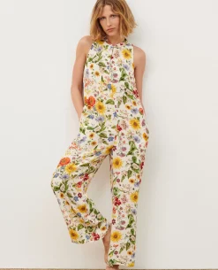 Pantalons|Comptoir des Cotonniers Combinaison Fluide 0020 White Herbier