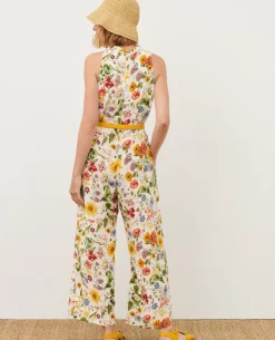 Pantalons|Comptoir des Cotonniers Combinaison Fluide 0020 White Herbier