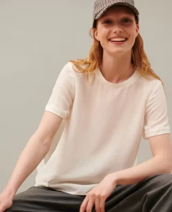 Tops|Comptoir des Cotonniers Corinne - T-Shirt En Soie 01 White