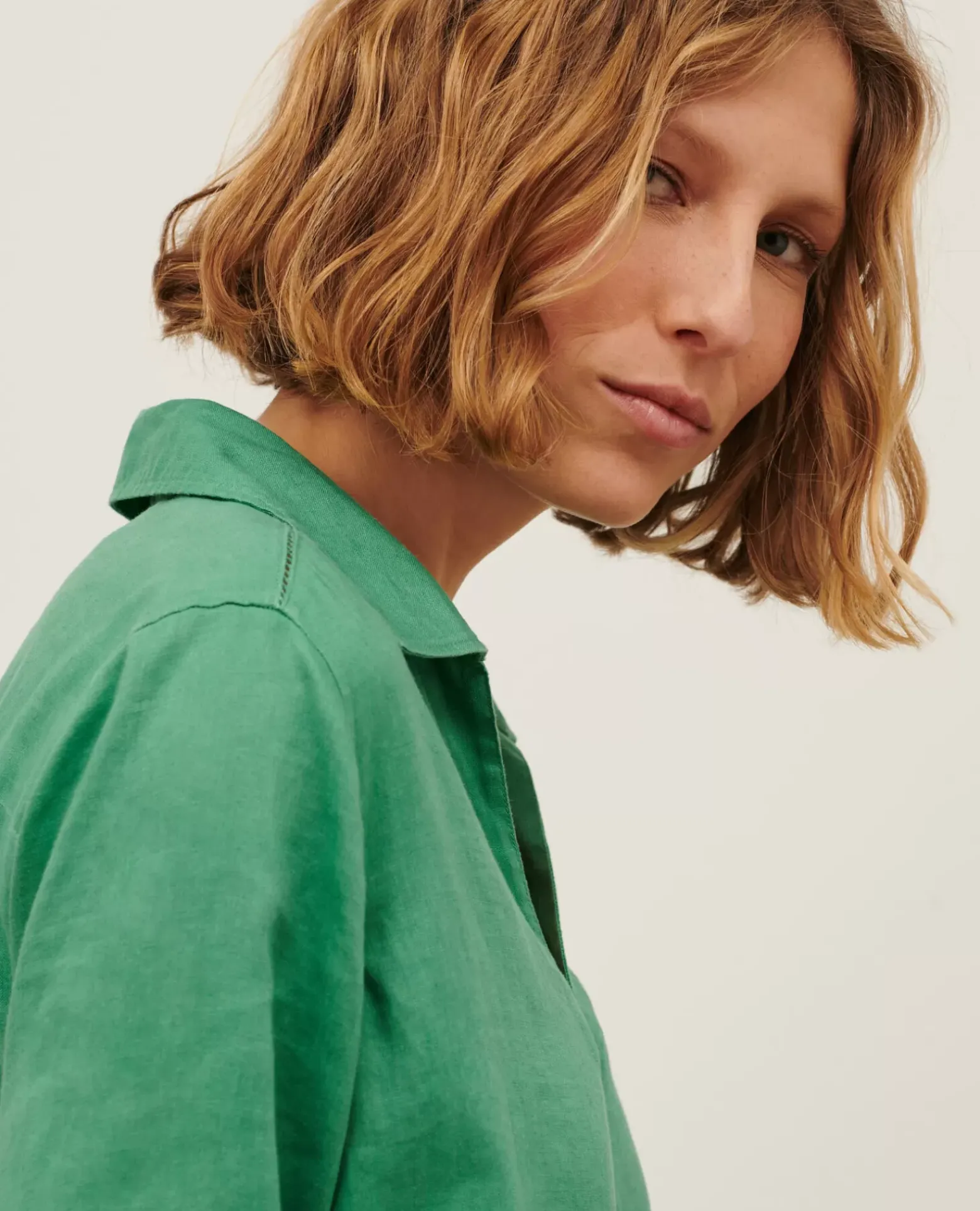 Robes|Comptoir des Cotonniers Daisy - Robe Ample En Lin 0542 Pine Green