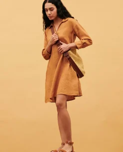 Robes|Comptoir des Cotonniers Daisy - Robe Ample En Lin 0320 Almond Brown