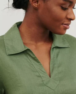 Robes|Comptoir des Cotonniers Daisy - Robe Iconique En Lin 52 Green
