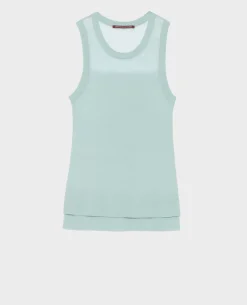 Tops|Comptoir des Cotonniers Debardeur En Coton Melange 0500 Surf Spray Green