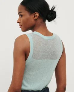 Tops|Comptoir des Cotonniers Debardeur En Coton Melange 0500 Surf Spray Green