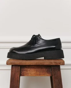 Chaussures|Comptoir des Cotonniers Derbies En Cuir Brillant 4216 Black_Beauty