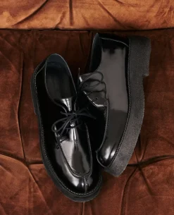 Chaussures|Comptoir des Cotonniers Derbies En Cuir Brillant 4216 Black_Beauty