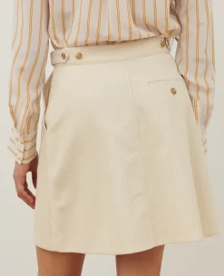 Jupes & Shorts|Comptoir des Cotonniers Jupe Courte En Velours Cotele 7107C 02 White