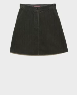 Jupes & Shorts|Comptoir des Cotonniers Jupe Courte En Velours Cotele 8817 58 Darkgreen