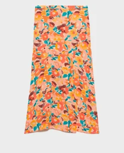 Jupes & Shorts|Comptoir des Cotonniers Jupe Fluide Imprimee 0230 Fauve Orange