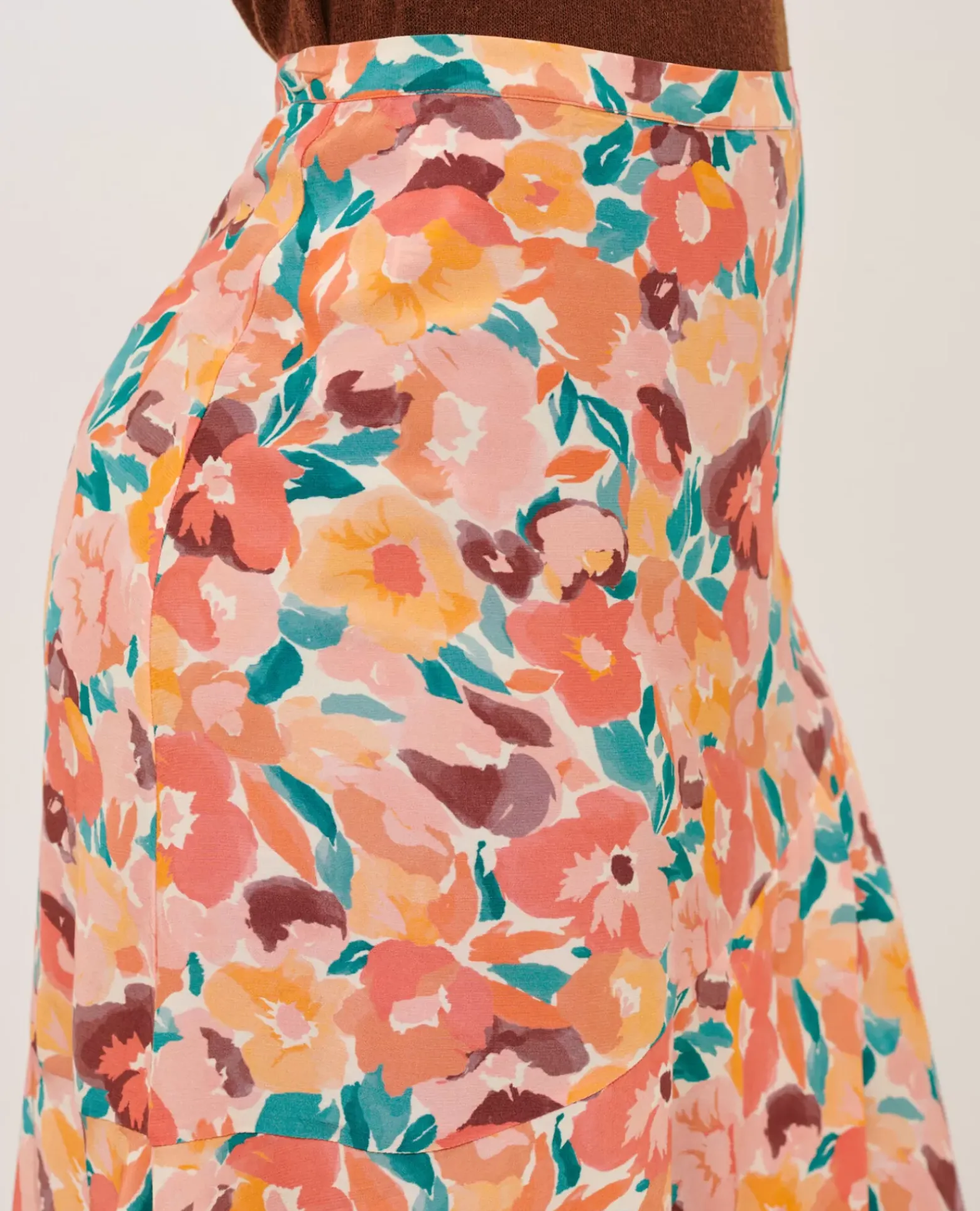 Jupes & Shorts|Comptoir des Cotonniers Jupe Fluide Imprimee 0230 Fauve Orange