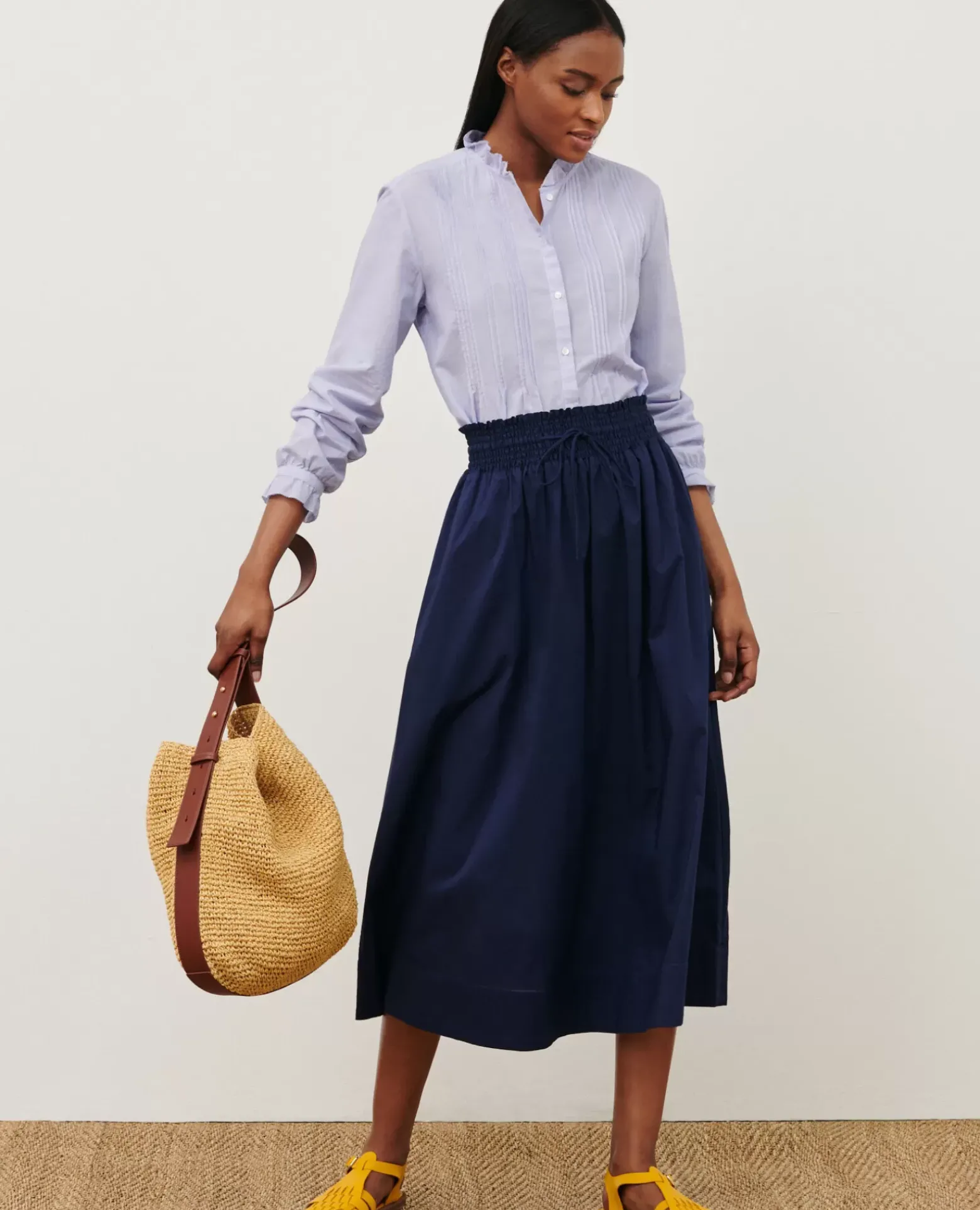Jupes & Shorts|Comptoir des Cotonniers Jupe Longue En Coton 68 Blue
