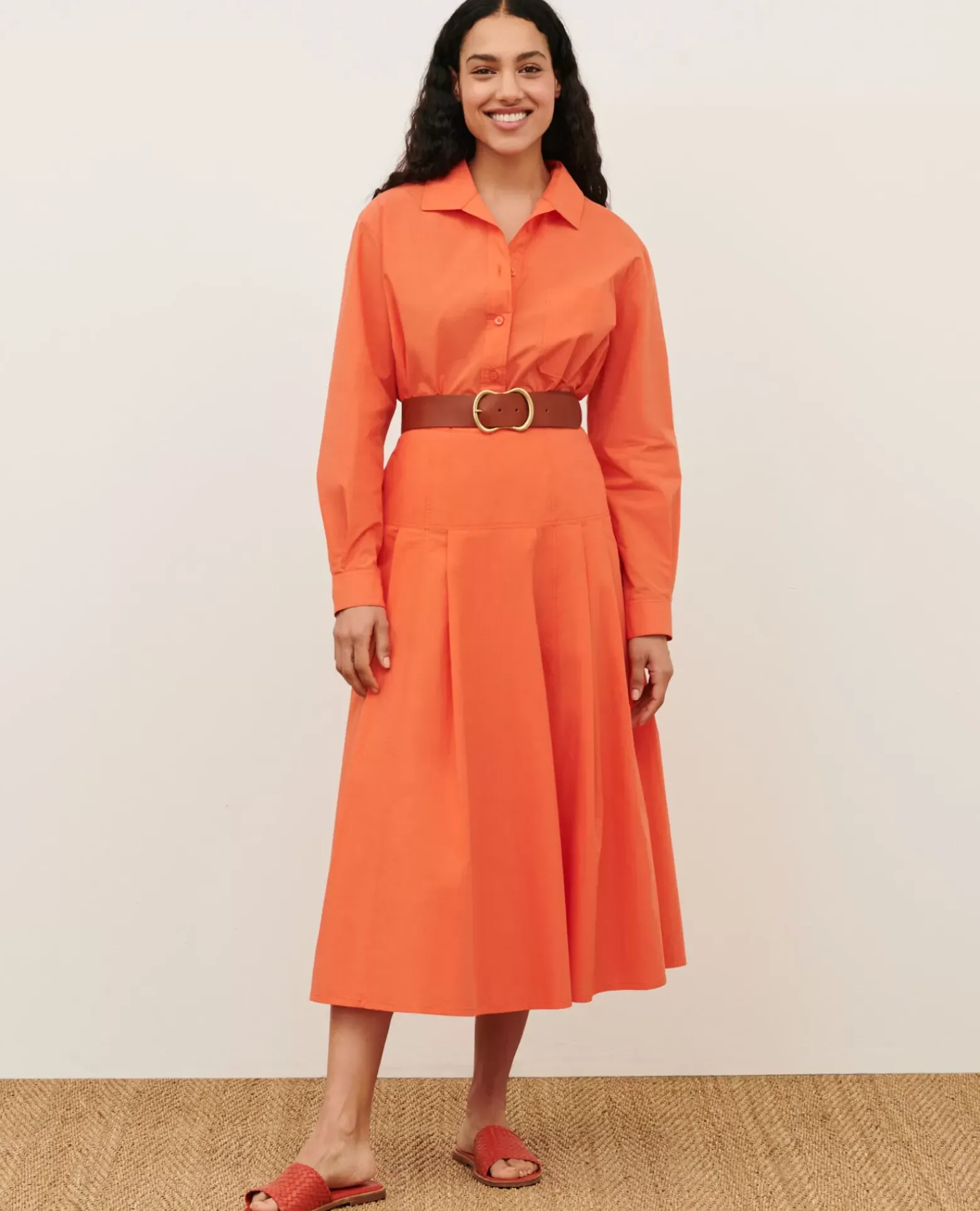 Jupes & Shorts|Comptoir des Cotonniers Jupe Longue En Coton 0250 Tiger Lily Orange