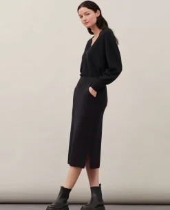 Jupes & Shorts|Comptoir des Cotonniers Jupe Longue En Laine 8891 09 Black