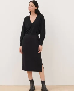 Jupes & Shorts|Comptoir des Cotonniers Jupe Longue En Laine 8891 09 Black