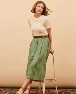 Jupes & Shorts|Comptoir des Cotonniers Jupe Longue En Lin 52 Green