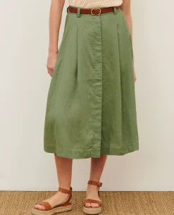 Jupes & Shorts|Comptoir des Cotonniers Jupe Longue En Lin 52 Green