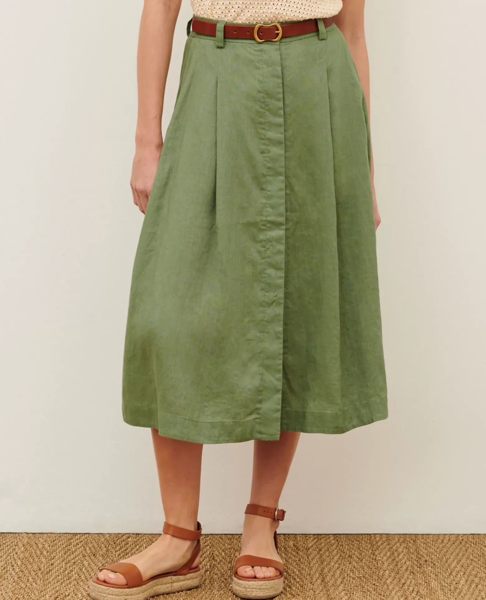 Jupes & Shorts|Comptoir des Cotonniers Jupe Longue En Lin 52 Green