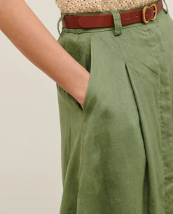 Jupes & Shorts|Comptoir des Cotonniers Jupe Longue En Lin 52 Green
