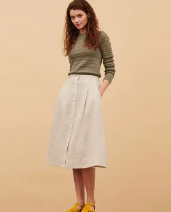 Jupes & Shorts|Comptoir des Cotonniers Jupe Midi En Lin 0305 Natural