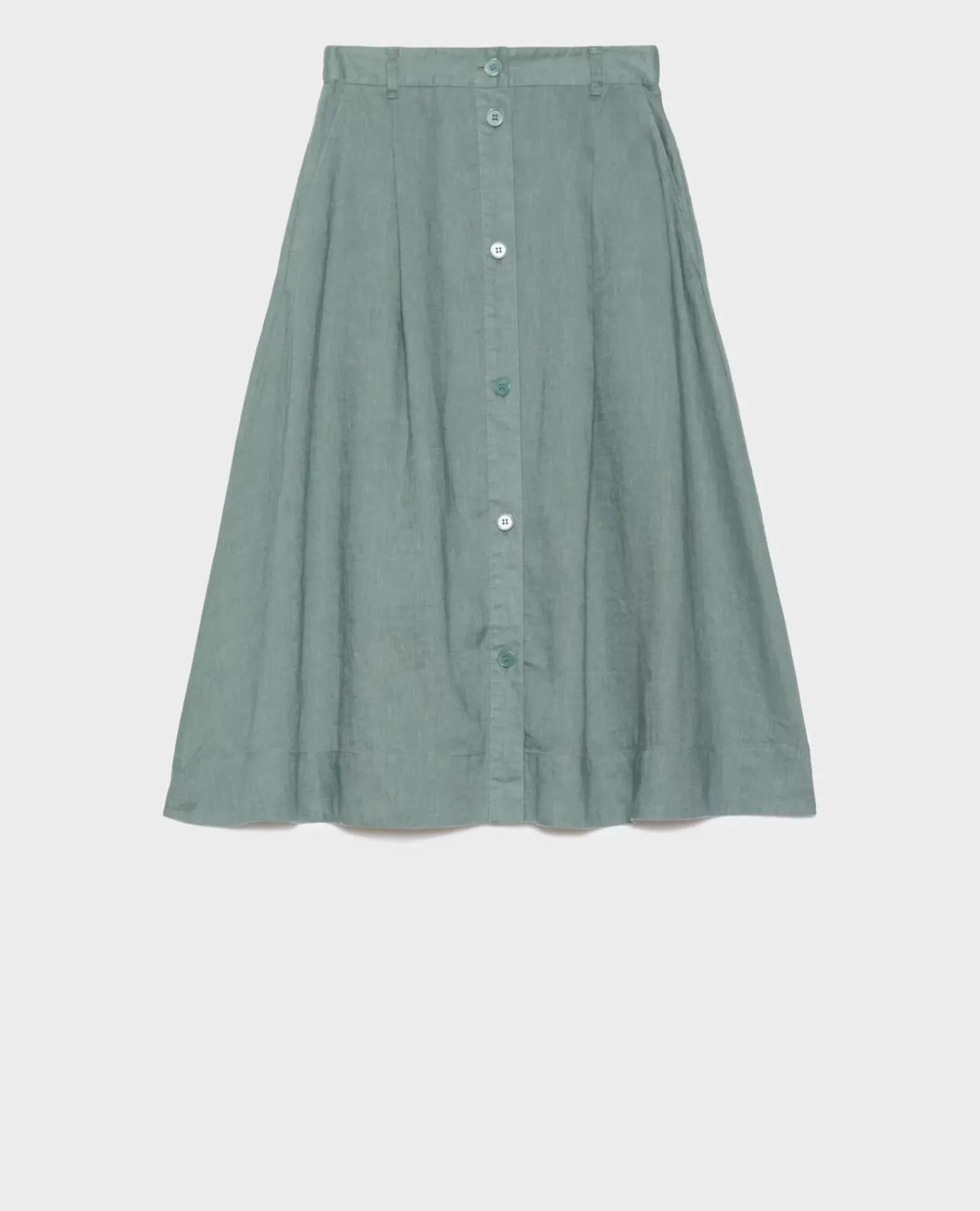 Jupes & Shorts|Comptoir des Cotonniers Jupe Midi En Lin 0381 Dark Forest