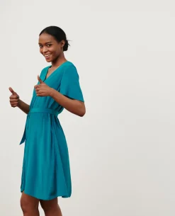 Robes|Comptoir des Cotonniers Laetitia - Robe Courte Fluide 8906 Harbor Blue