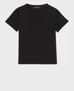 Tops|Comptoir des Cotonniers Lea - T-Shirt Fluide Col V Black Beauty