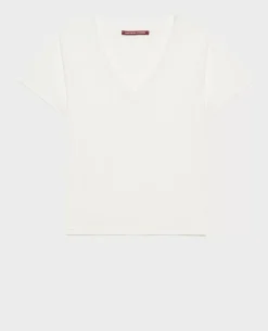 Tops|Comptoir des Cotonniers Lea - T-Shirt Fluide Col V Cloud Dancer