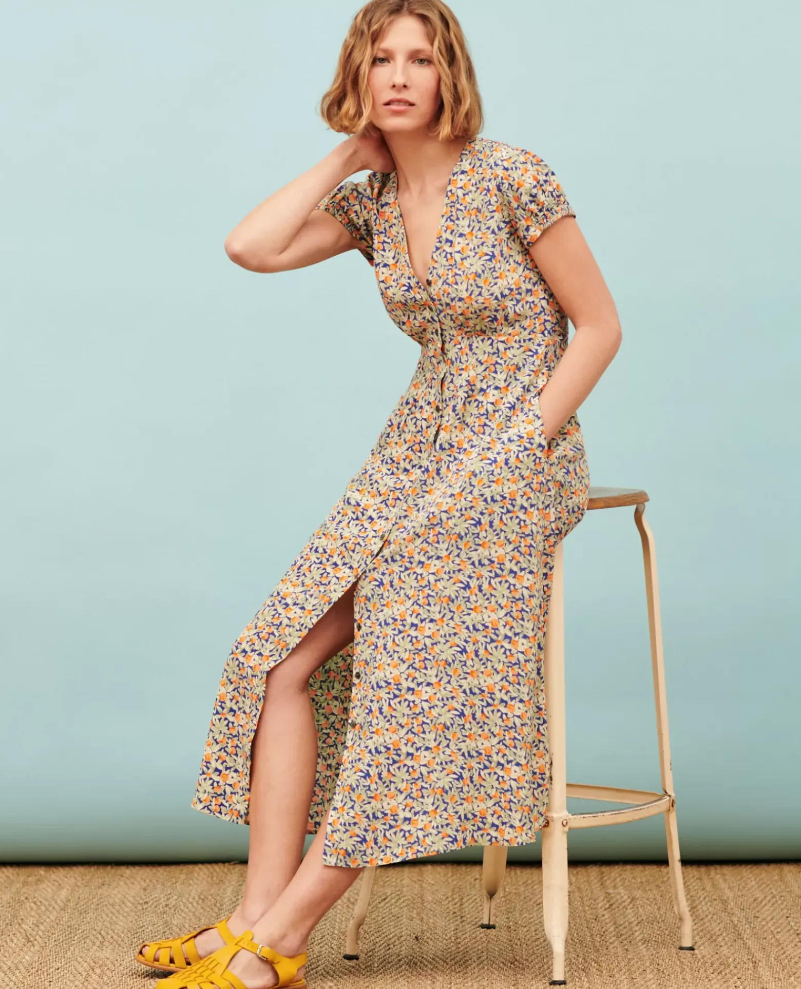 Robes|Comptoir des Cotonniers Ludivine - Robe Longue 0661 Zest Blue