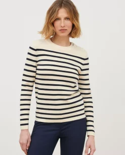 Maille|Comptoir des Cotonniers Maddy - Pull Marin En Laine Merinos Stp Jtst Nsky