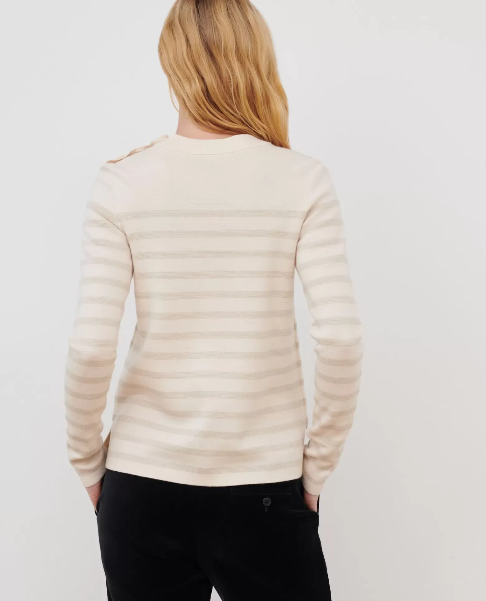 Maille|Comptoir des Cotonniers Maddy - Pull Marin En Laine Merinos 8801 01 Offwhite