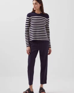 Maille|Comptoir des Cotonniers Maddy - Pull Marin En Laine Merinos 8875 69 Navy Stripes