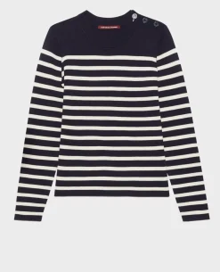 Maille|Comptoir des Cotonniers Maddy - Pull Marin En Laine Merinos 8875 69 Navy Stripes