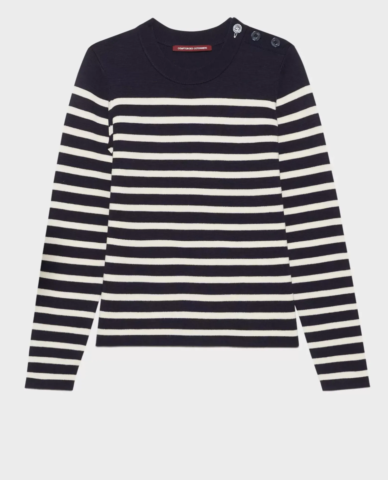 Maille|Comptoir des Cotonniers Maddy - Pull Marin En Laine Merinos 8875 69 Navy Stripes