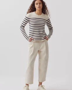 Maille|Comptoir des Cotonniers Maddy - Pull Marin En Laine Merinos 8842 01 Offwhite