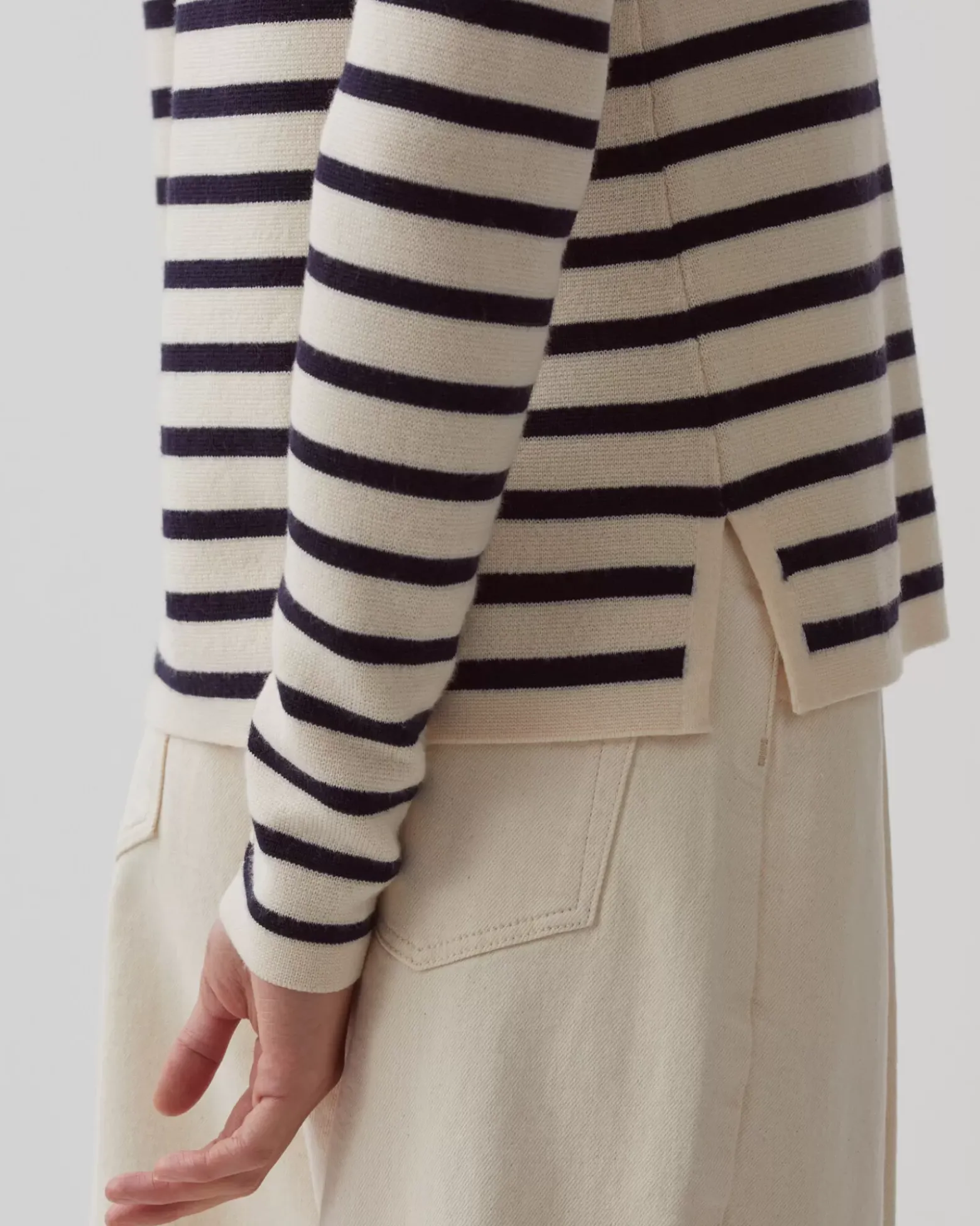 Maille|Comptoir des Cotonniers Maddy - Pull Marin En Laine Merinos 8842 01 Offwhite