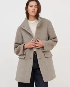 Vestes & Trenchs|Comptoir des Cotonniers Manteau Court En Laine Melangee 8892 04 Gray