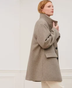 Vestes & Trenchs|Comptoir des Cotonniers Manteau Court En Laine Melangee 8892 04 Gray