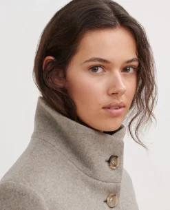 Vestes & Trenchs|Comptoir des Cotonniers Manteau Court En Laine Melangee 8892 04 Gray