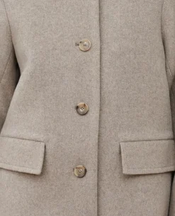 Vestes & Trenchs|Comptoir des Cotonniers Manteau Court En Laine Melangee 8892 04 Gray