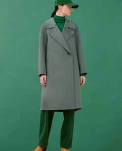 Vestes & Trenchs|Comptoir des Cotonniers Manteau Double Face Laine Et Cachemire 8850 54 Green