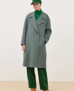 Vestes & Trenchs|Comptoir des Cotonniers Manteau Double Face Laine Et Cachemire 8850 54 Green