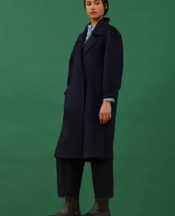 Vestes & Trenchs|Comptoir des Cotonniers Manteau Double Face Laine Et Cachemire 7012C 69 Navy