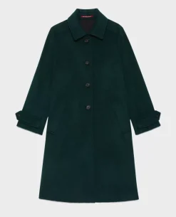 Vestes & Trenchs|Comptoir des Cotonniers Manteau Droit Laine Texturee 8880 59 Darkgreen