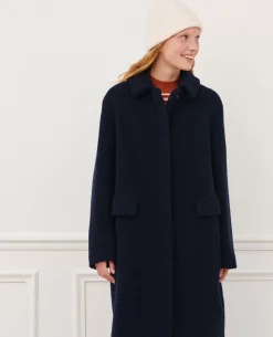 Vestes & Trenchs|Comptoir des Cotonniers Manteau Long En Laine Melangee 8851 66 Blue