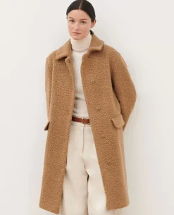 Vestes & Trenchs|Comptoir des Cotonniers Manteau Long En Laine Melangee 8849 31 Beige