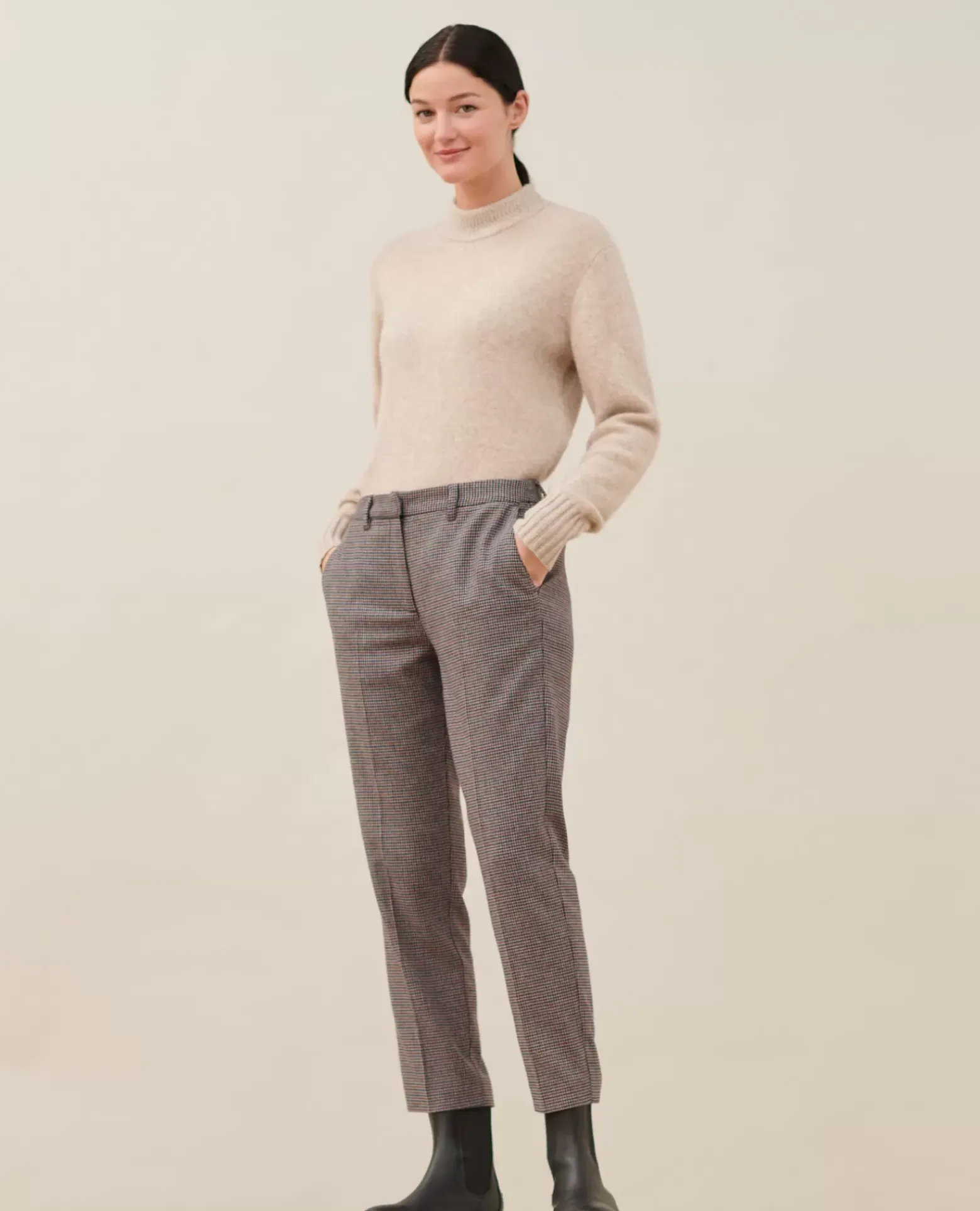 Pantalons|Comptoir des Cotonniers Marguerite - Pantalon Cigarette 8894 03 Gray Check