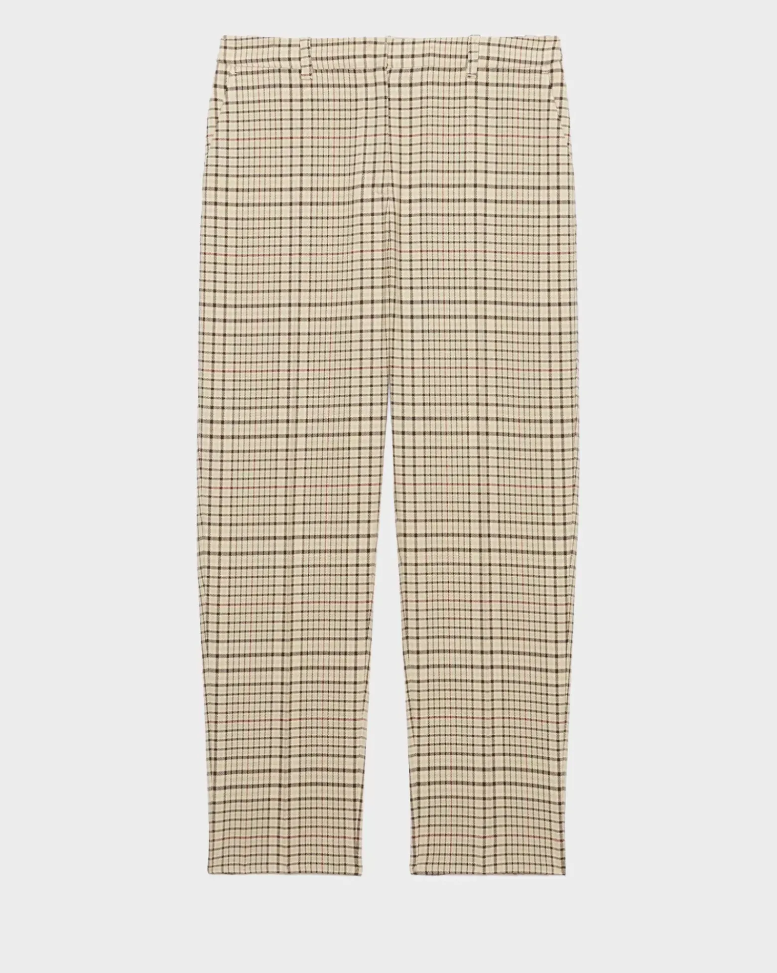 Pantalons|Comptoir des Cotonniers Marguerite - Pantalon Cigarette 0400 Cream Checks