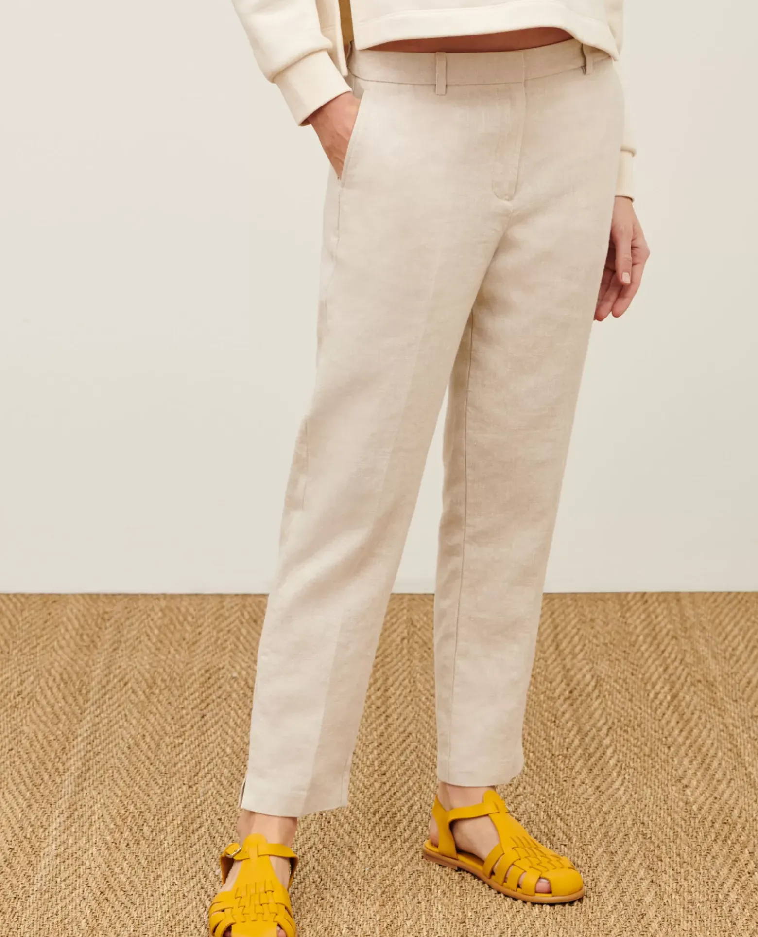 Pantalons|Comptoir des Cotonniers Marguerite - Pantalon Cigarette 0310 Beige Natural